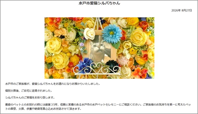 ペット葬祭・火葬 公開記事ページ